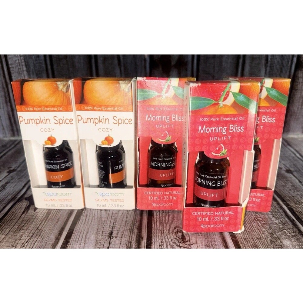 Lot of 5 SpaRoom Essential Oils 10‎ mL – Pumpkin Spice & Morning Bliss